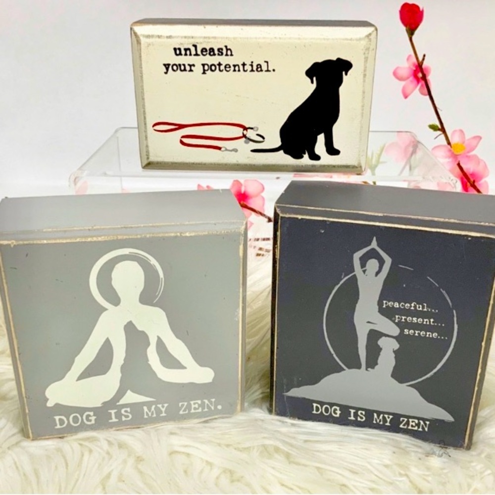 ❤️Dog is my zen wood signs set of 3